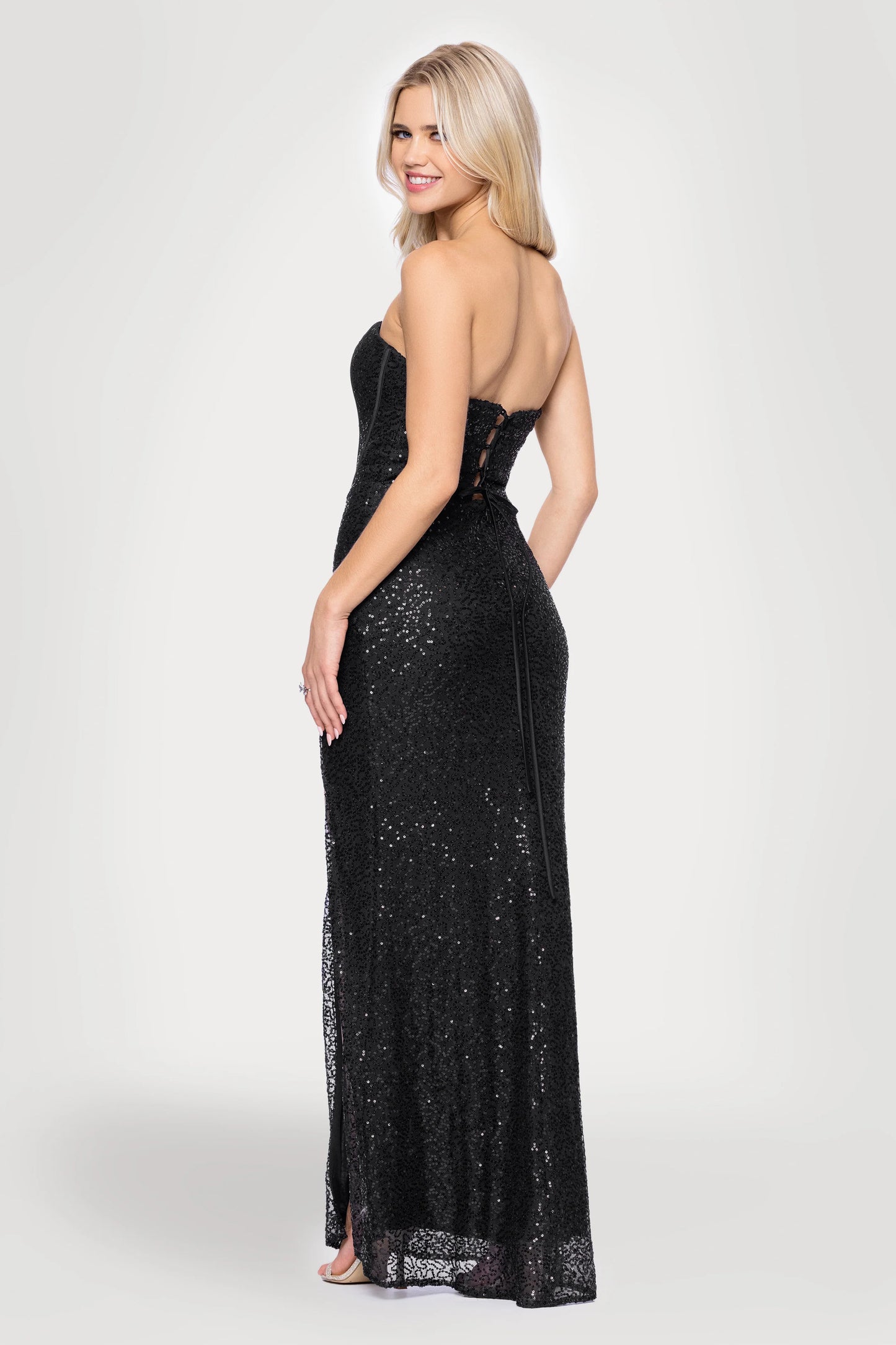 Blondie Nites "Jenée" Long Corset Sequin Dress