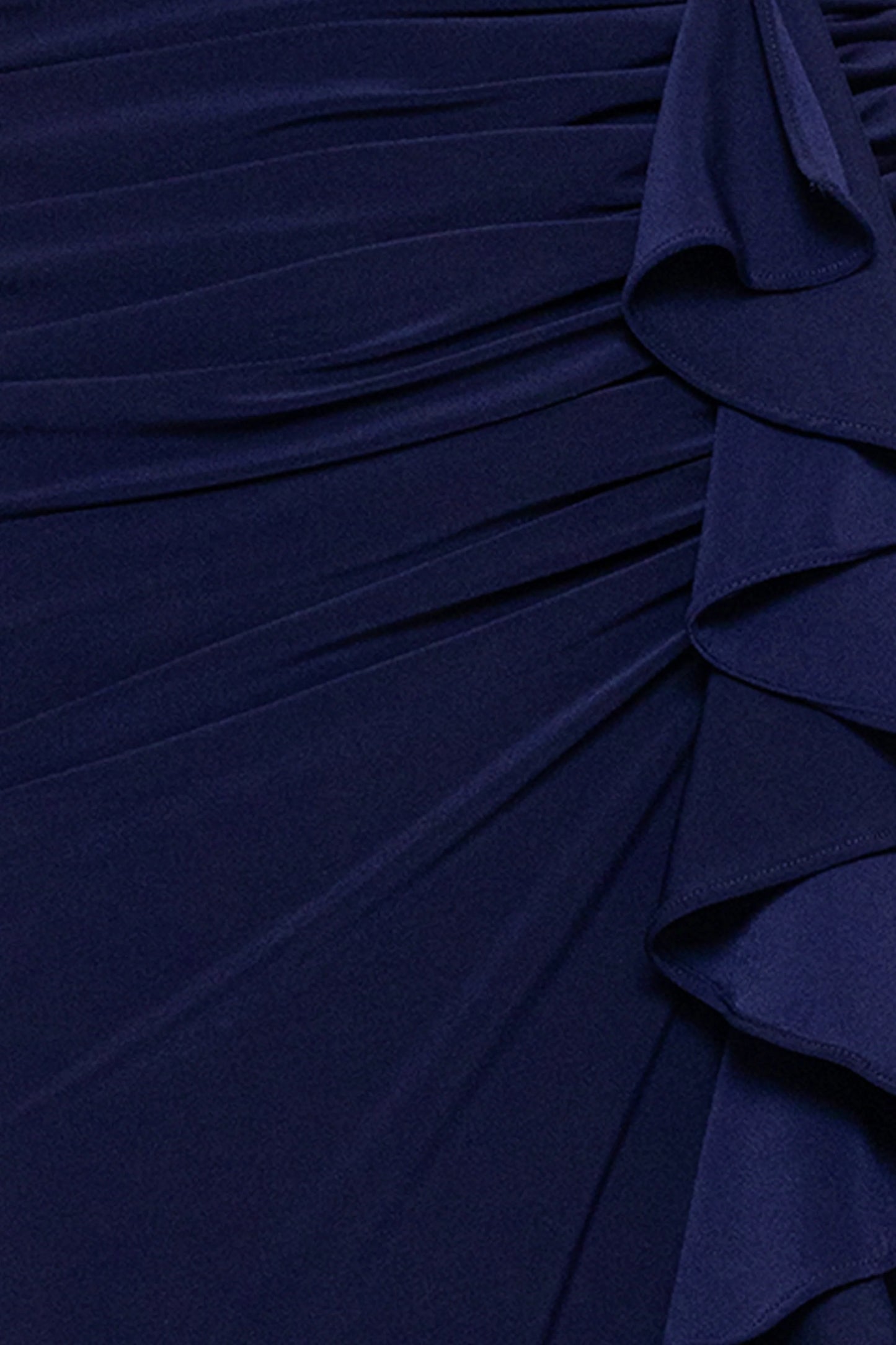 Petite "Bobbi" Ruffled V-Neck Gown