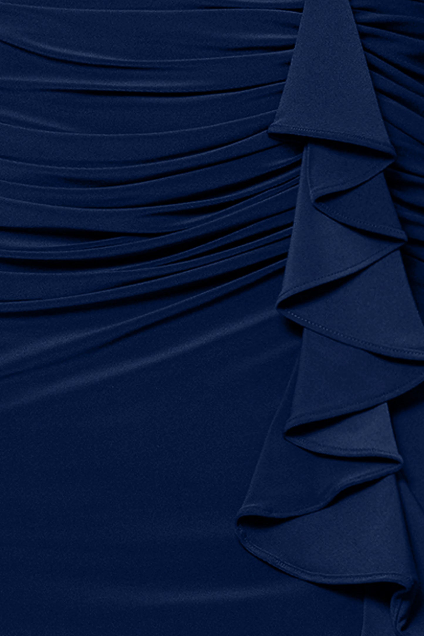 Petite "Bobbi" Ruffled V-Neck Gown