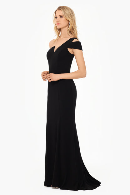 "Paulina" Cutout One Shoulder Floor Length Gown
