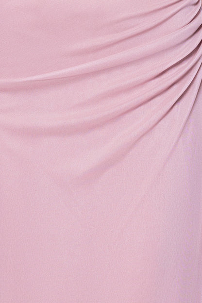 "Alexia" Sheer Matte Jersey With Lace Sleeves Floor Length Dress