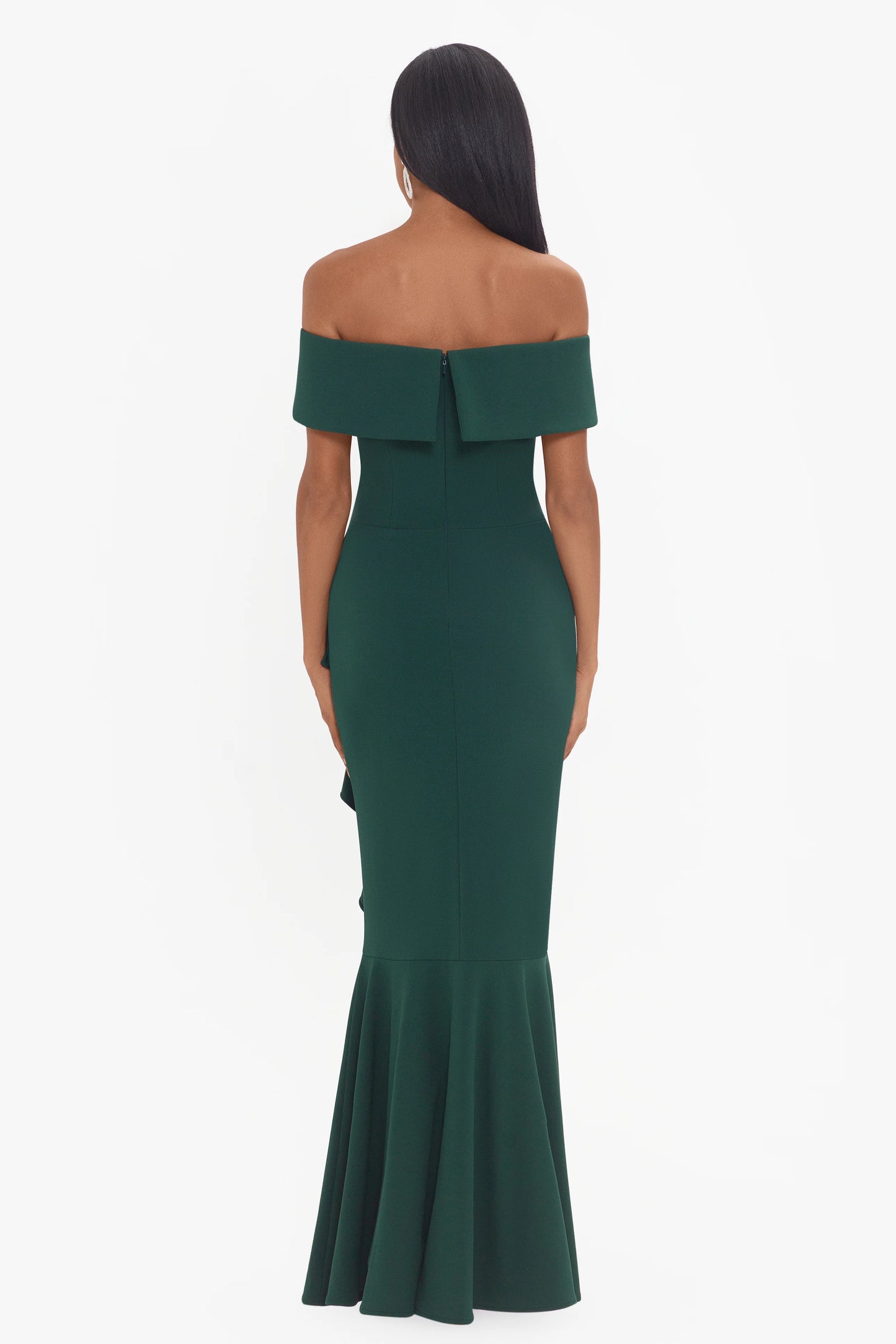 "Carina" Long Off the Shoulder Ruffle Dress