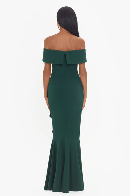 "Carina" Long Off the Shoulder Ruffle Dress