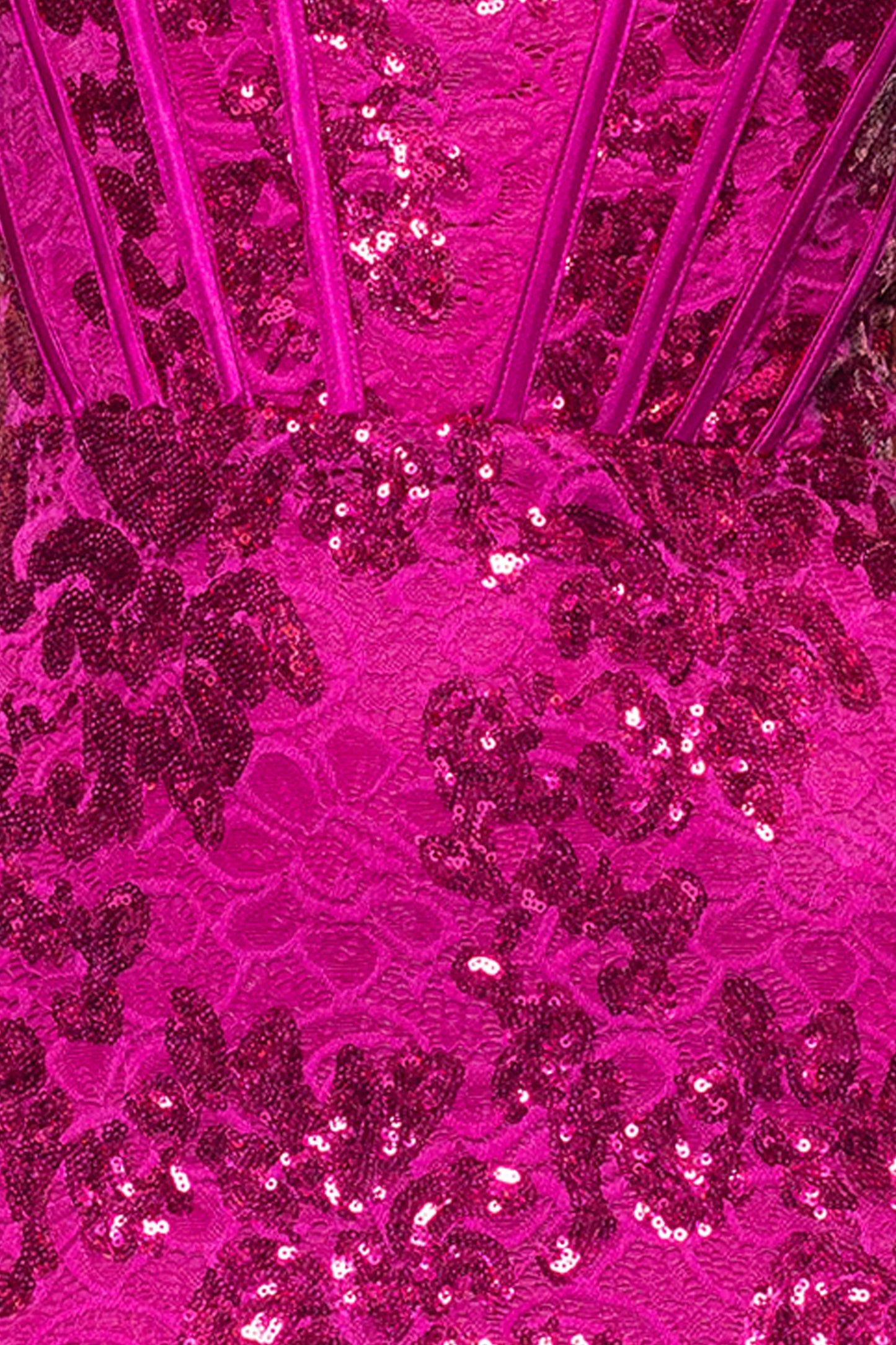 Blondie Nites "Annie" Long Sequin Lace Corset Dress