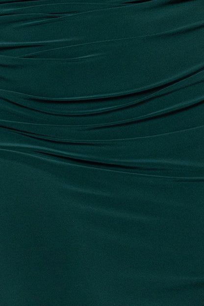 Plus "Miriam" Long Jersey Draped Back Gown