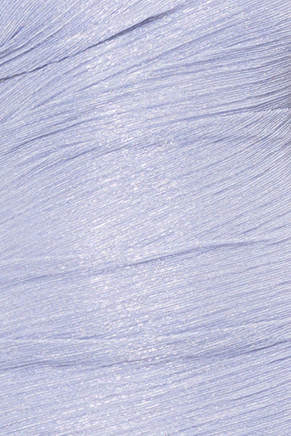 Petite "Elaine" Long Metallic Crinkle Cowl Neck Back Dress