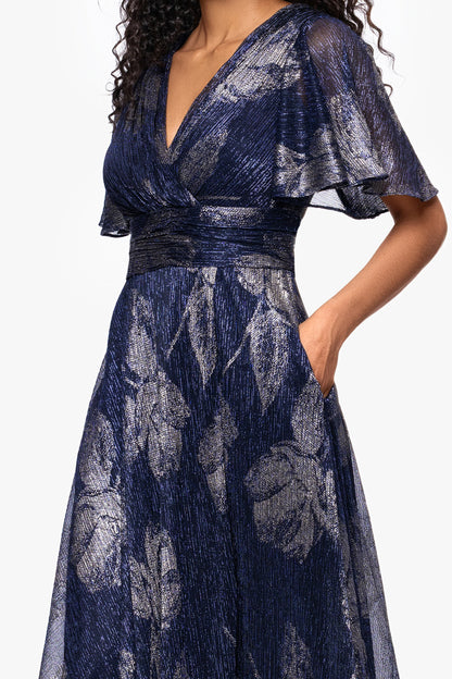 "Chloe" Long Short Sleeve Print Dress