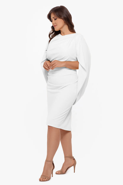 Plus "Jordan" Short Scuba Crepe Drape Back Dress