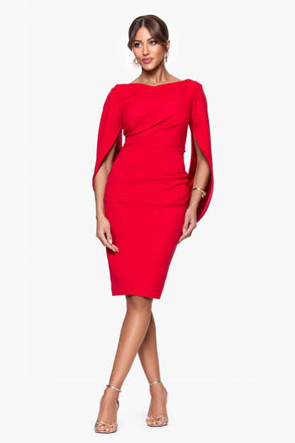 "Jordan" Short Scuba Crape Draped Back Dress