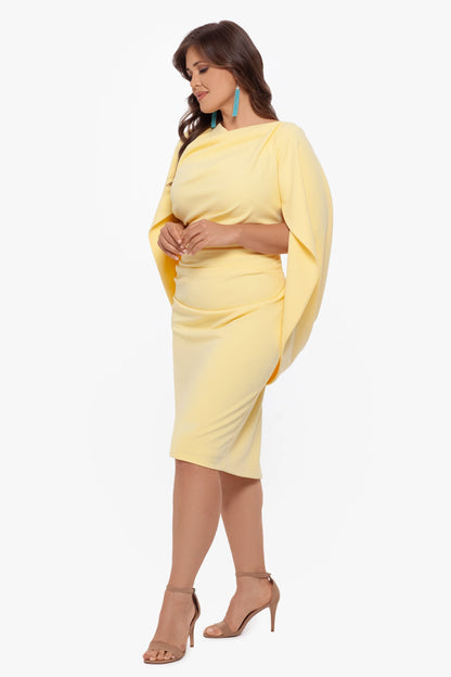 Plus "Jordan" Short Scuba Crepe Drape Back Dress