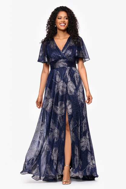 "Chloe" Long Short Sleeve Print Dress