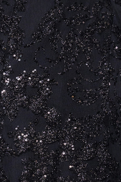 Blondie Nites "Zoey" Glitter V-Neck Floor Length Dress