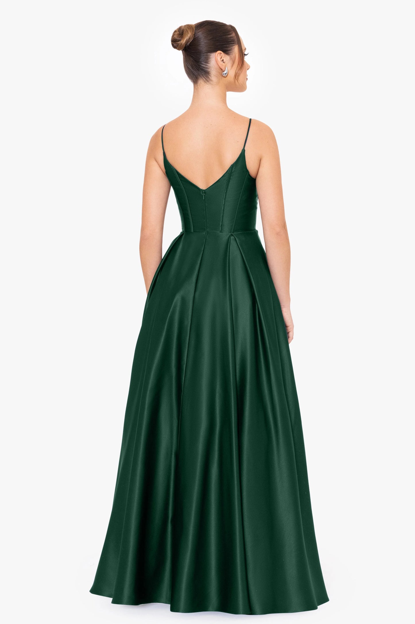 Blondie Nites "Carol" Long Satin Mesh Insert Ballgown