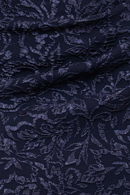 Petite "Dolly" Jacquard Off the Shoulder Floor Length Dress