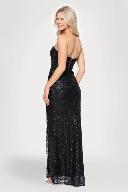 Blondie Nites "Jenée" Long Corset Sequin Dress