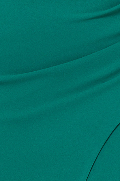 Plus "Ellie" Scuba Crepe Off the Shoulder Boning Gown