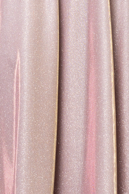 "Kendra" Galaxy Glitter Off the Shoulder Floor Length Gown