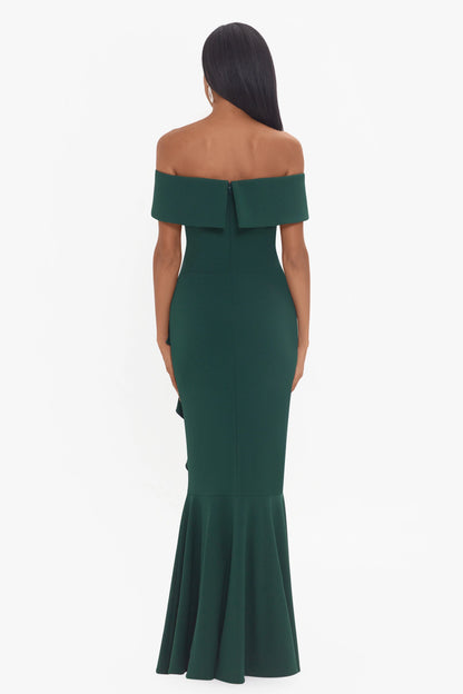 "Carina" Long Off the Shoulder Ruffle Dress