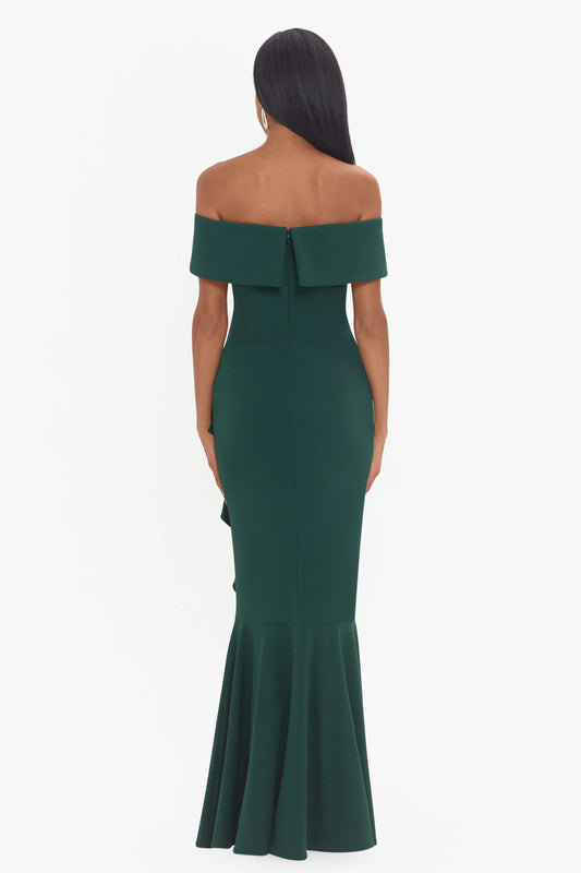 "Carina" Long Off the Shoulder Ruffle Dress