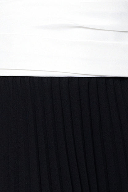"Sierra" Satin Bodice and Chiffon Skirt Strapless Floor Length Dress