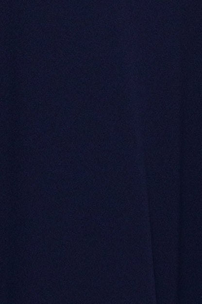 "Laney" Long Scuba Crepe Dress With Satin Bow