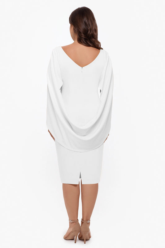 Plus "Jordan" Short Scuba Crepe Drape Back Dress
