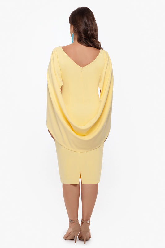 Plus "Jordan" Short Scuba Crepe Drape Back Dress
