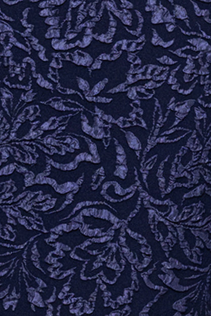 "Elise" Jacquard Knee Length Ruffle Square Neck Dress