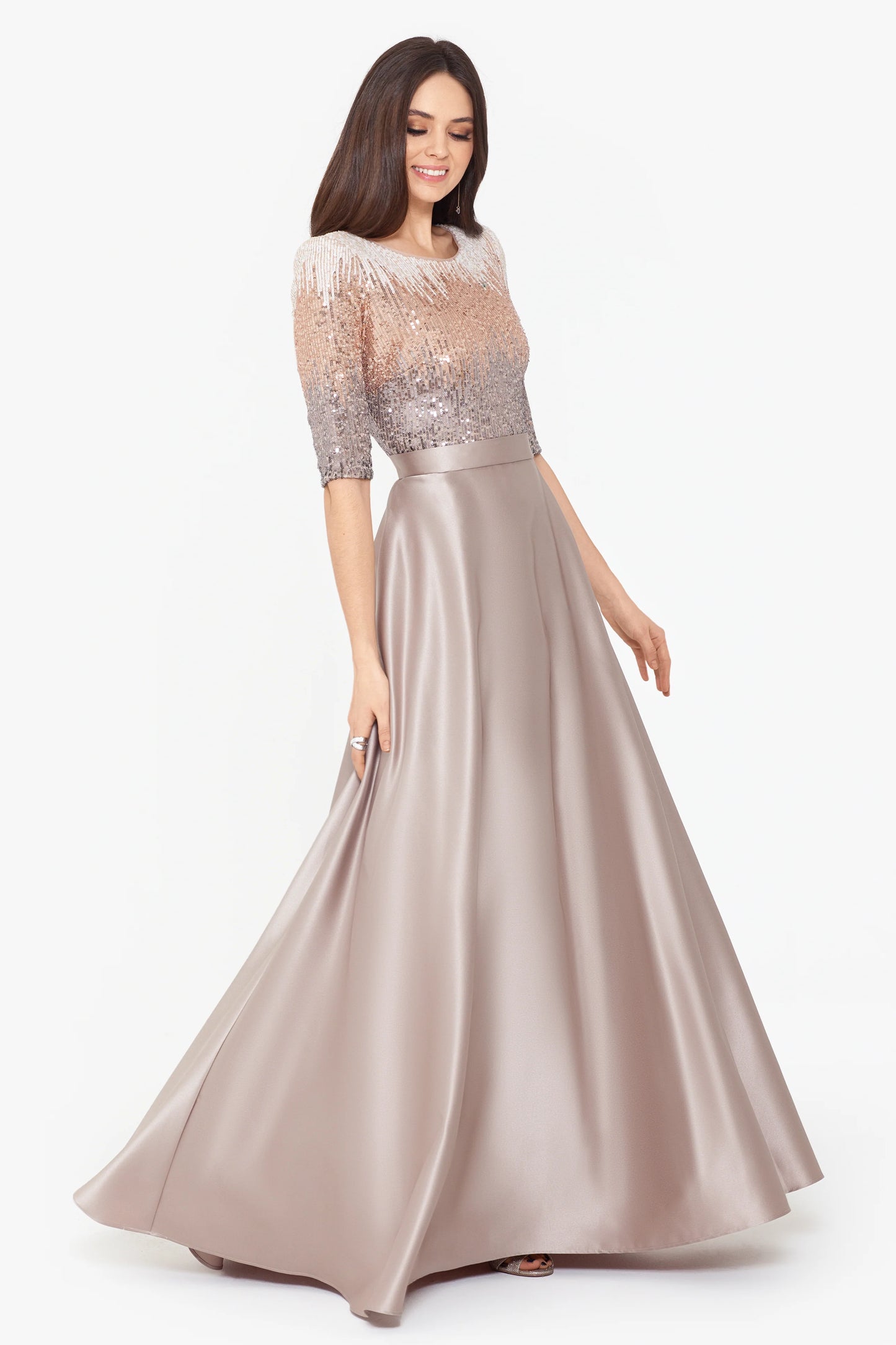 "Quinn" Embellished Sequin Ballgown
