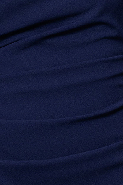 "Jordan" Short Scuba Crape Draped Back Dress