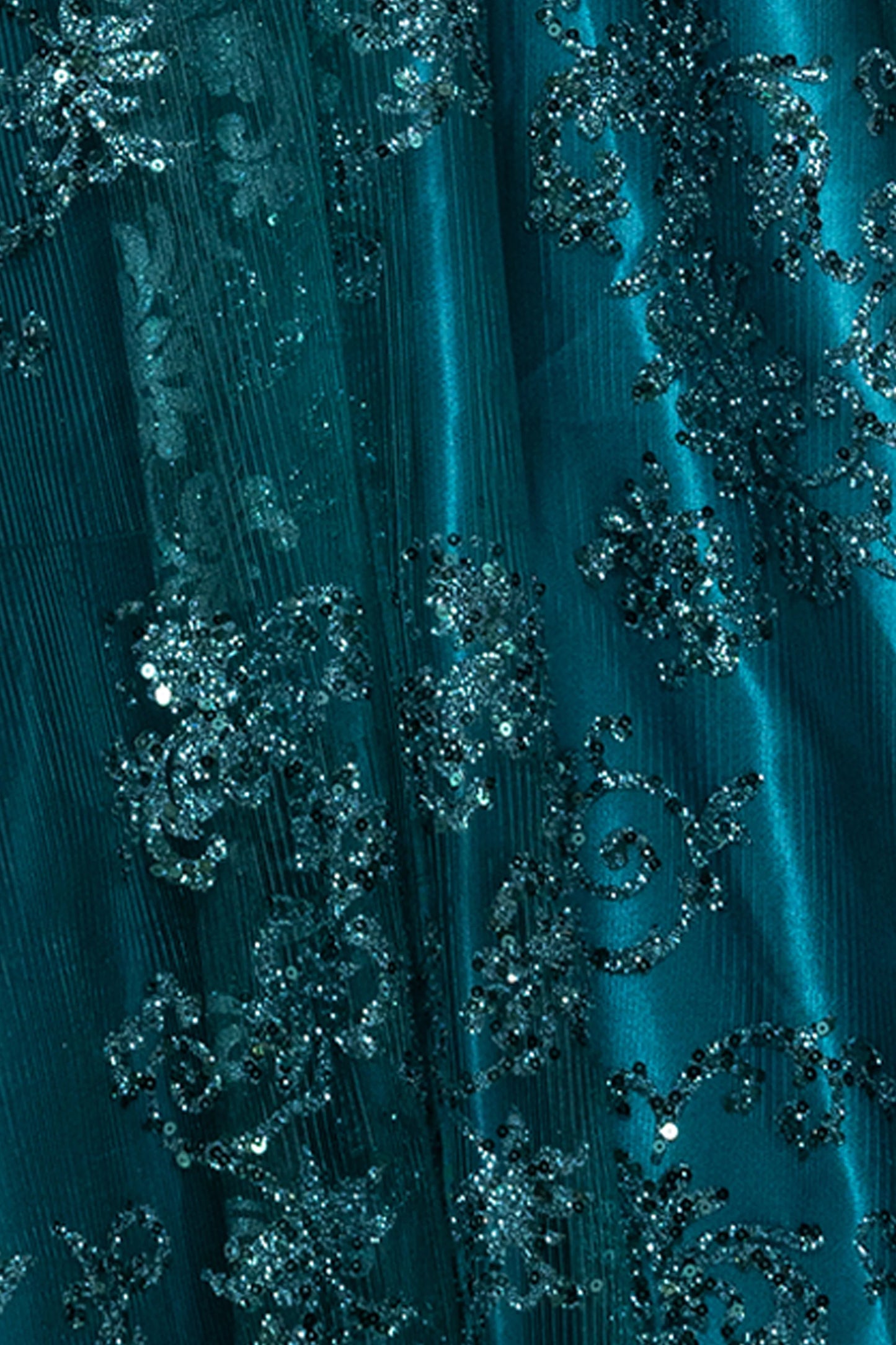 Blondie Nites "Tori" Strapless Glitter Mesh Corset Gown