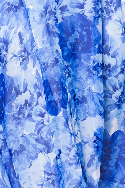 "Jaime" Print Chiffon V-Neck Floor Length Dress